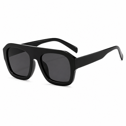 Black Retro Chunky Frame Sunglasses