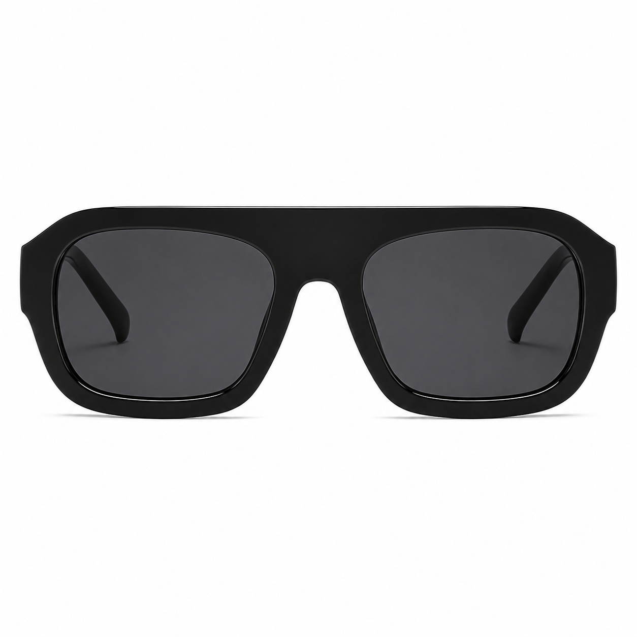 Black Retro Chunky Frame Sunglasses