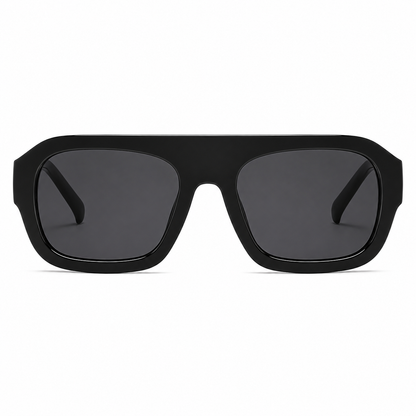 Black Retro Chunky Frame Sunglasses